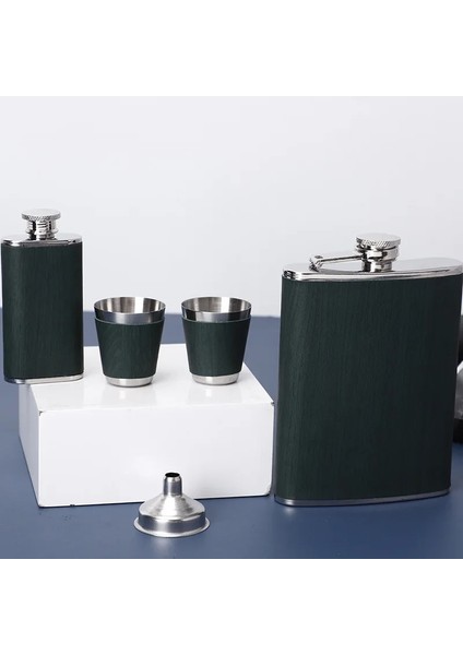 Set Hiçbir Kutu 301-400 ml 2 Şişe Taşınabilir Flagon Cep Şişesi Seti Bardaklar ile Viski Votka Şarap Pot Alkol Açık Hediye Içme Şişesi (Yurt Dışından)