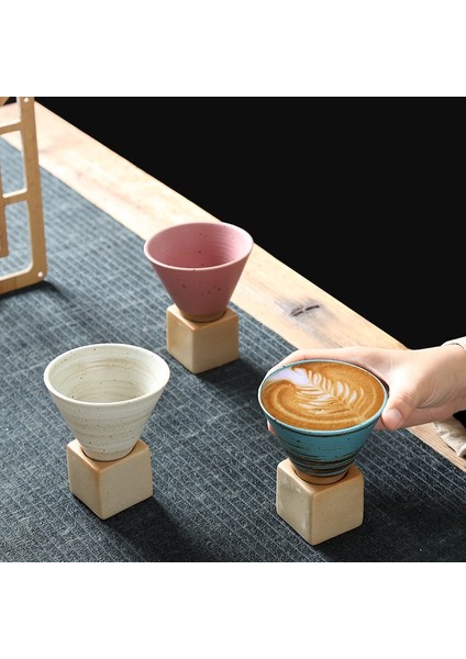 C Ev Yeni Çömlek Kupa Yaratıcı Retro Seramik Kahve Fincanı Kaba Çömlek Çay Bardağı Japon Latte Çekme Çiçek Porselen Bardak (Yurt Dışından)