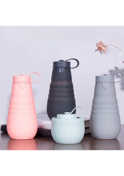 Stil 3 350-500 ml 500 Katlanır Su Şişesi Katlanabilir Silikon Bardak Kahve Içme Kupa Katlanabilir Spor Seyahat Kupa Yeniden Kullanılabilir Depolama Su Şişesi (Yurt Dışından)