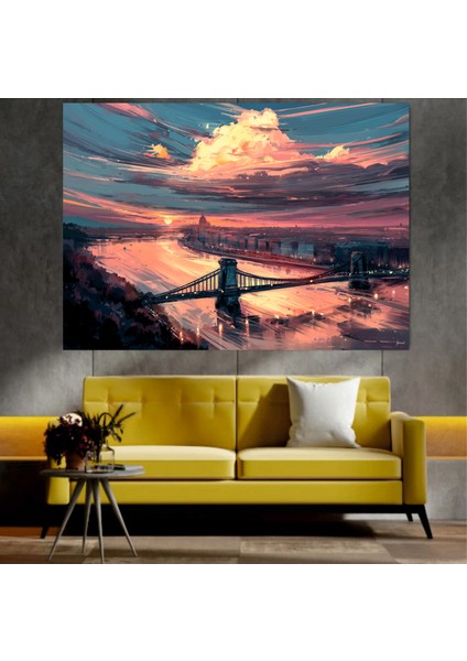 Homearths Şehir Manzaralı Dekoratif Duvar Tablosu