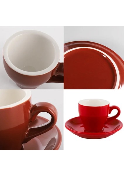 Siyah 80 ml Espresso Kahve Kupa Seti Renkli Sır Seramik Kahve Fincanı ve Tabağı Ev Mutfak Aksesuarları Drinkware Kahve Fincan Takimlari (Yurt Dışından)