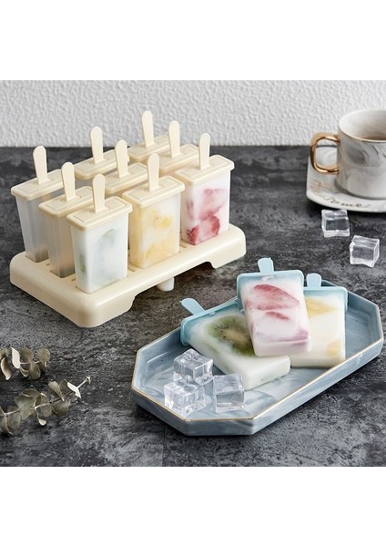 Resim Olarak 2/4/9 Izgara Çubuklu Popsicle Kalıp Gıda Sınıfı Dondurma Kalıp Buz Pops Şekil Kalıp Yeniden Kullanılabilir Dondurma Aracı Mutfak Aracı Alet (Yurt Dışından)