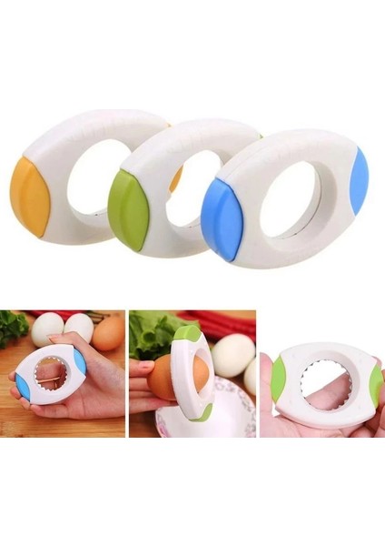 Mavi Haşlanmış Yumurta Açacağı Yumurta Topper Soyucu Tencere Seti Kabuk Sökücü Açacağı Haşlanmış Yumurta Kesici Dilimleme Mutfak Gadget (Yurt Dışından)