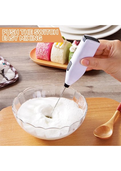 Mavi Mini Elektrikli Çırpma Köpürtücü Blender Kablosuz Kahve Çırpma Mikser El Yumurta Çırpıcı Cappuccino Frother Mikser Mutfak Çırpma Araçları (Yurt Dışından)