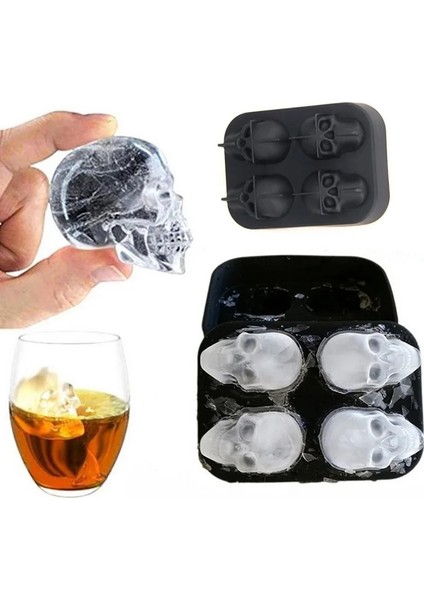 Kafatası 3D Kafatası Silikon Kalıp Buz Küpü Tepsi Kalıp Buz Küpü Makinesi Buz Topu Kalıbı Viski Şarap Kokteyl Buz Küpü Kalıp Buz Topu Kalıbı (Yurt Dışından) fiyatları