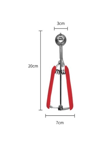 Kırmızı 3cm 3 Adet Kurabiye Kepçesi Dondurma Kaşığı Tetik Serbest Bırakma Anti Kayma Paslanmaz Çelik Kurabiye Hamuru Kepçe Ev Mutfak Aksesuarları (Yurt Dışından)