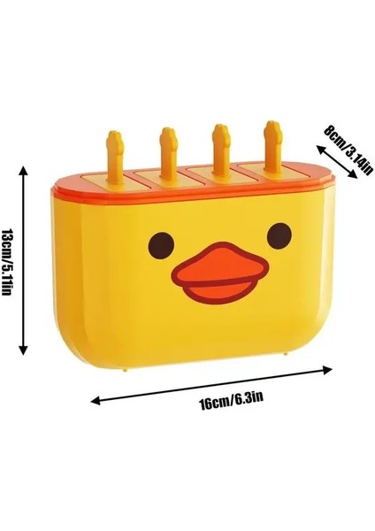 4 Kavite Buz Popsicles Kalıp Gıda Sınıfı Dondurma Kalıpları Saklama Kutusu ile Kolay Bırakılan Popsicle Dondurma Makinesi Yaz Malzemeleri (Yurt Dışından)