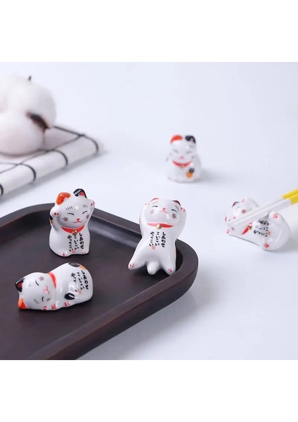 A-14 Şanslı Kedi Japon Değnek Tutucu Çubuklarını Seramik Suşi Çubukları Sevimli Sofra Gıda Suşi Aksesuarları Kawaii Chopstick Dinlenme (Yurt Dışından)