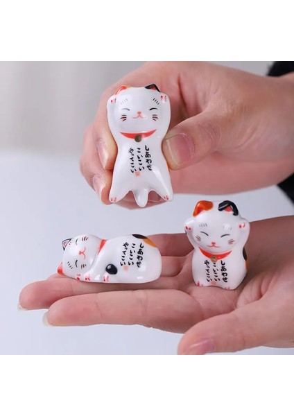 A-14 Şanslı Kedi Japon Değnek Tutucu Çubuklarını Seramik Suşi Çubukları Sevimli Sofra Gıda Suşi Aksesuarları Kawaii Chopstick Dinlenme (Yurt Dışından)