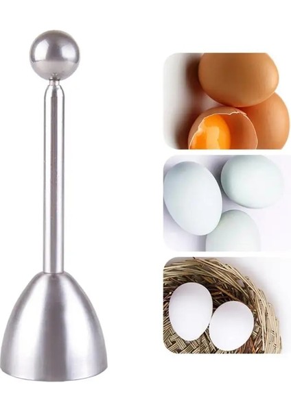 Gümüş Paslanmaz Çelik Haşlanmış Yumurta Topper Kabuk Üst Kesici Tokmağı Açacağı Mutfak Alet Çok Fonksiyonlu Yumurta Kraker Ayırıcı Yumurta Açacağı (Yurt Dışından) fırsatları