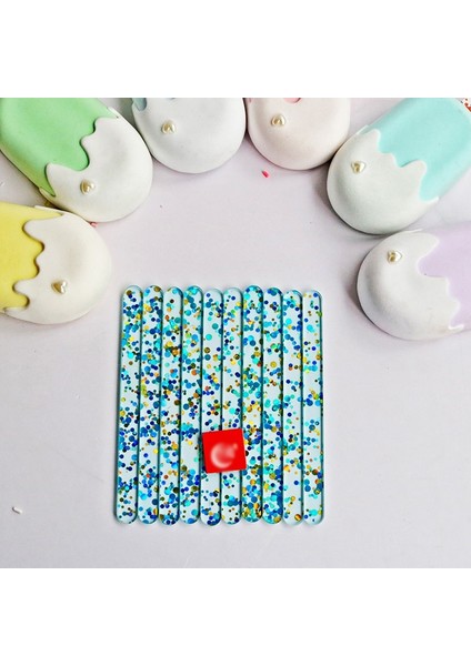 Mavi 10 Adet Renk Akrilik Dondurma Çubuğu Payet Dondurma Çubuğu Ev Yapımı Dondurma Yeniden Kullanılabilir Dondurma Kalıp Peynir Çubukları Aksesuarları (Yurt Dışından) fiyatları