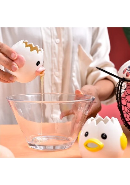 Pembe Kawaii Civciv Yumurta Ayırıcı Yaratıcı Seramik Yumurta Bölücü Yumurta Sarısı Ayırıcı Sevimli Yumurta Sıvı Filtresi Mutfak Kaynağı Pişirme Gereçleri (Yurt Dışından) fırsatları