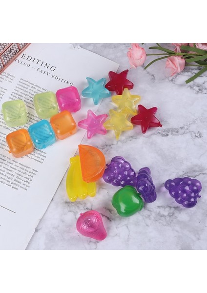 C 20 Adet Yıldız Şekilli Buz Küpü Plastik Yeniden Kullanılabilir Çok Renkli Buz Taşı Soğutma Aracı (Yurt Dışından) modelleri