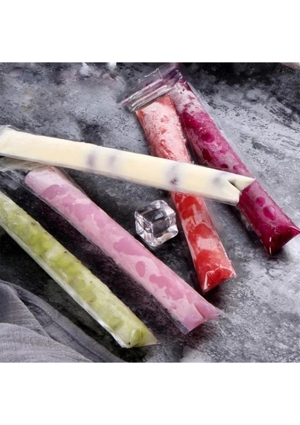 Popsicle Çantaları 20 Adet 50 Adet Tek Kullanımlık Buz Popsicle Kalıp Çantaları Katlanabilir Huni ile Temizle Yapışmalı Buz Pops Çantası Dıy Yoğurt Suyu Smoothies Buz Pops (Yurt Dışından)