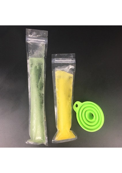 Popsicle Çantaları 20 Adet 50 Adet Tek Kullanımlık Buz Popsicle Kalıp Çantaları Katlanabilir Huni ile Temizle Yapışmalı Buz Pops Çantası Dıy Yoğurt Suyu Smoothies Buz Pops (Yurt Dışından)