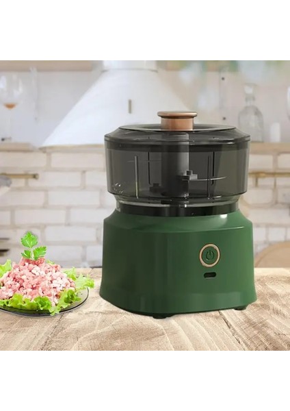 Yeşil Elektrikli Sarımsak Kıyıcı 350 ml Güçlü Güç Sıçramaya Dayanıklı Küçük Mutfak Gadget Mikserler Soğan Kesici Gıda Marul Salata Domates (Yurt Dışından)