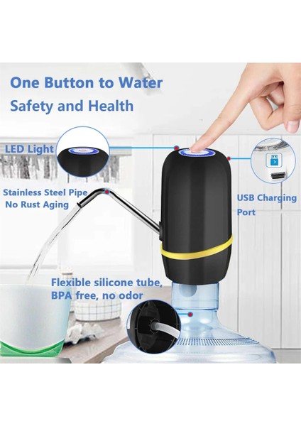 Beyaz Şarj Edilebilir Su Sebili Elektrikli Pompa Otomatik Su Sebili Küçük Su Pompası Silikon Uzatma Hortumu ile 5 Galon (Yurt Dışından) modelleri