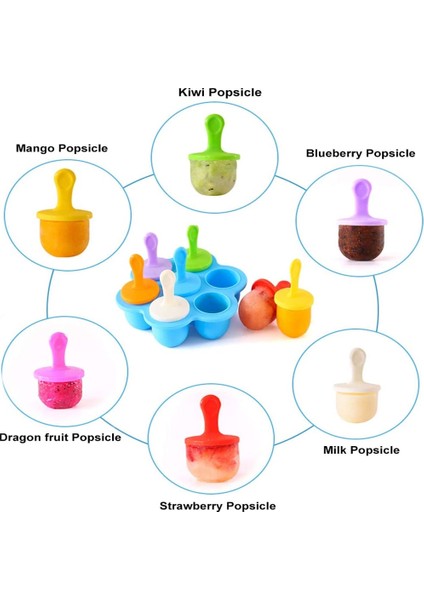 B Dondurma Buz Pops Kalıp Gıda Sınıfı Silikon Popsicle Kalıp Buz Yapıcı Bebek Dıy Gıda Takviyesi Araçları Meyve Mutfak Aksesuarları (Yurt Dışından) fırsatları