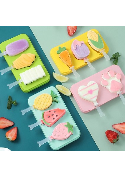 Stil 6 Silikon Dondurma Kalıp Kapaklı Hayvanlar Şekli Jöle Kalıp Çocuk El Yapımı Dıy Tatlı Popsicle Buz Izgarası ile Dondurma Çubuğu (Yurt Dışından)