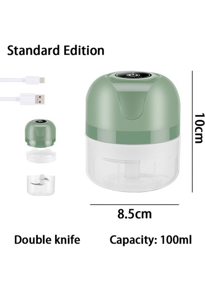 Yeşil (100ML) Sarımsak Kırıcı Rende Basın Dicer Mutfak Robotları Öğütücü Kıyıcı Kıyma Makinesi Elektrikli Mini Sarımsak Blender Mutfak Aksesuarları (Yurt Dışından)