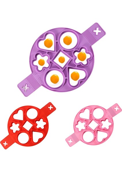 Pembe Silikon Yedi Delikli Çok Şekilli Yumurta Makinesi Yuvarlak Yıldız Aşk Gözleme Kalıp El Yapımı Mutfak Pişirme Aracı Pişirme Aksesuarları (Yurt Dışından) fiyatları