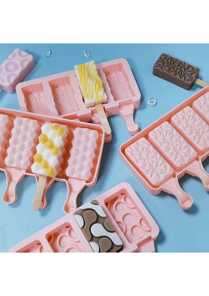 E-Beyaz 4 Bile Dondurma Silikon Kalıp Dıy Popsicle Dondurma Yapma Makinesi Silikon Yaz Buz Küpü Kalıp Mutfak Dondurma Modeli (Yurt Dışından)