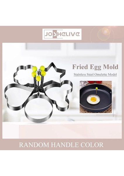 1 Adet Rastgele Renk Omlet Modeli Kalınlaşmış Paslanmaz Çelik Haşlanmış Yumurta Dairesel Aşk Şeklinde Çoklu Şekiller Yeniden Kullanılabilir Kızartılmış Yaratıcı Yumurta Kalıp Araçları (Yurt Dışından)