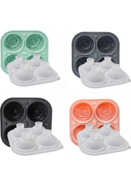 Mavi Yeni Stiller 4 Delikli Gül Buz Tepsisi Silikon Kalıp Dıy Yaratıcı Şeftali Buz Topu Buz Küpü Mousse Kek Buz Kutusu Fırında Silikon Aracı (Yurt Dışından) modelleri