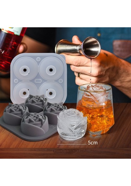 Mavi Yeni Stiller 4 Delikli Gül Buz Tepsisi Silikon Kalıp Dıy Yaratıcı Şeftali Buz Topu Buz Küpü Mousse Kek Buz Kutusu Fırında Silikon Aracı (Yurt Dışından) fırsatları