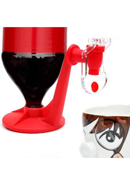 Kırmızı Otomatik Baş Aşağı Kola Içecek Şişesi Yaratıcı Soda Kola Şişesi Içme Çeşmesi Su Sebili Dokunun Mutfak Gadget (Yurt Dışından) fiyatları