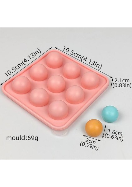 2 cm 9 Delik Trompet Silikon Buz Topu Kalıbı Gıda Sınıfı Yuvarlak Top Buz Küpü Kalıp Şeker Çikolata Fasulye Jöle Silikon Kapaklı Kalıp Mutfak Aksesuarları (Yurt Dışından)
