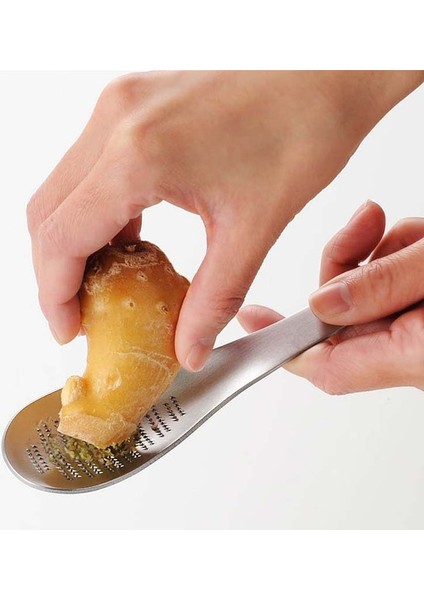 Açık Gri Paslanmaz Çelik Limon Zester Mikser Zencefil Rende Wasabi Sarımsak Taşlama Araçları Peynir Rende Karıştırma Kaşığı Meyve Sebze Araçları (Yurt Dışından)