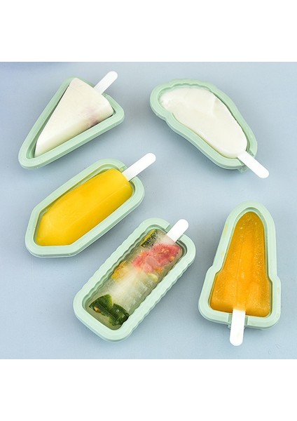 Bir Ayak Yaz Ev Yapımı Silikon Dondurma Kalıp Popsicle Dondurma Ev Kalıp Dondurma Kalıp Tepsisi Kapaklı Buz Küpü Makinesi (Yurt Dışından) fırsatları