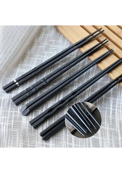 Gümüş Yüzük Altıgen Yeni 1 Çift Japon Yemek Çubukları Alaşım Kaymaz Suşi Gıda Çubukları Çubuklarını Çin Hediyesi Yeniden Kullanılabilir Çubuklarını Dropshipping (Yurt Dışından) modelleri