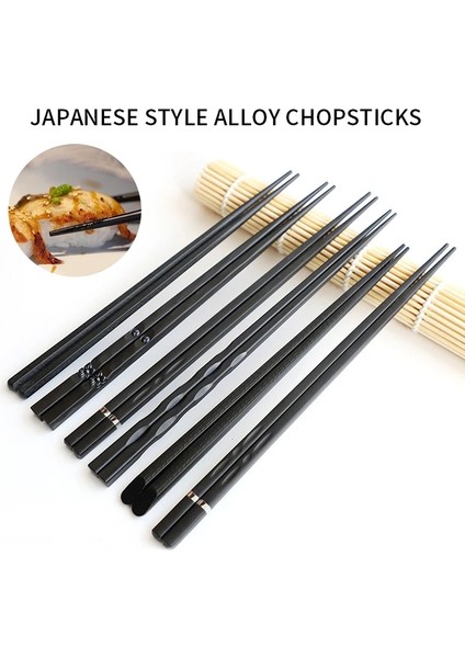 Gümüş Yüzük Altıgen Yeni 1 Çift Japon Yemek Çubukları Alaşım Kaymaz Suşi Gıda Çubukları Çubuklarını Çin Hediyesi Yeniden Kullanılabilir Çubuklarını Dropshipping (Yurt Dışından) indirimleri