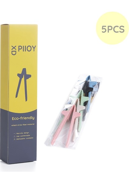 5 Adet O 5 Çift Çevre Dostu Bpa Ücretsiz Buğday Samanı Fiber Parmak Çubuklarını Oyun Oyna Eller Serbest Çok Fonksiyonlu Aperatif Klip Tembel Aracı (Yurt Dışından)