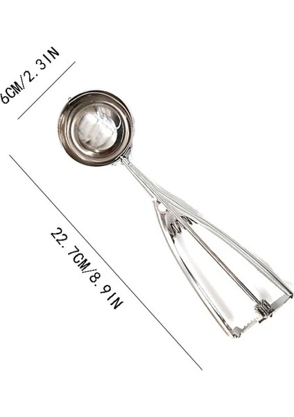 L Dondurma Kepçe Mutfak Gereçleri 3 Boyutu Paslanmaz Çelik Yaylı Kol Püre Patates Karpuz Topu Kepçe Ev Mutfak Aksesuarları (Yurt Dışından)