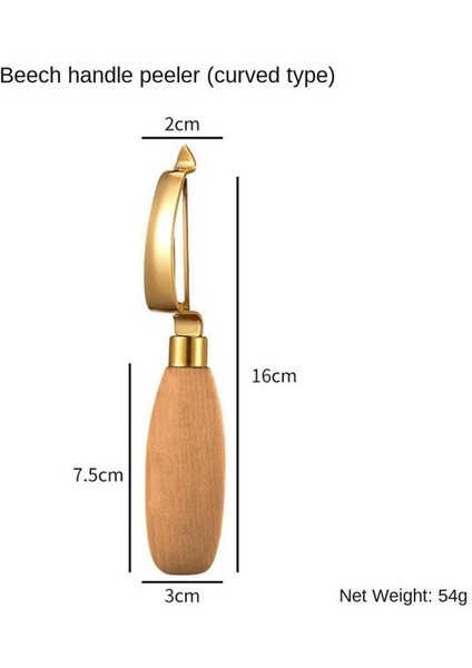 07 Havalandırma Deliği Oyma Bıçağı Modern Minimalist Ahşap Saplı Meyve Topu Kazıcı Dondurma Araçları 304 Paslanmaz Çelik Soyma Bıçağı (Yurt Dışından)