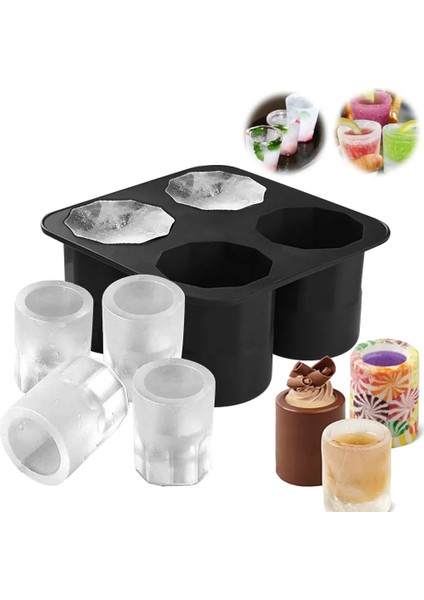 Red-3pcs Buz Bardağı Küp Tepsi Kalıp Shot Bardak Yapar Buz Kalıp Yenilik Hediyeler Buz Küpü Tepsi Yaz Içme Aracı Buz Shot Cam Kalıp (Yurt Dışından) fırsatları