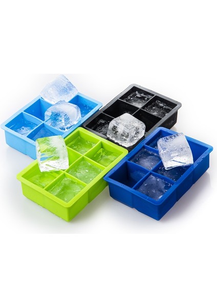Mor Kapaklı 6 Izgaralar Kapaklı Silikon Buz Küpü Kalıp Buz Yapıcı Büyük Kare Viski Buz Tepsisi Kalıp Dondurma Kalıp Yaz Dondurma Yapımcısı Araçları (Yurt Dışından) fiyatları