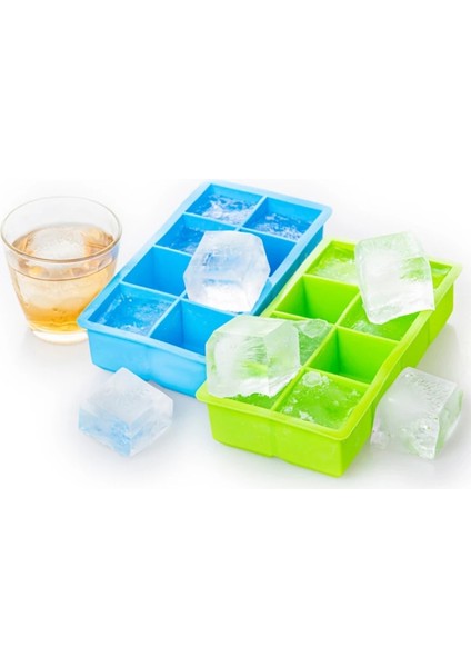 Pembe-8 Izgaralar 8 Izgaralar Kapaklı Buz Küpü Kalıp Silikon Buz Yapıcı Kare Büyük Viski Buz Tepsisi Kalıp Dondurma Kalıp Yaz Dondurma Makinesi (Yurt Dışından)