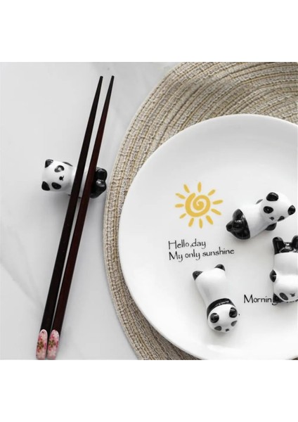 05 Çin Chopstick Panda Chopstick Dinlenme Yaratıcı Sevimli Seramik Chopsticks Mat 8 Çeşit Panda Şekli Mutfak Malzemeleri Sofra (Yurt Dışından)