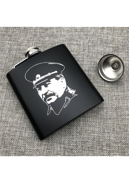Stalin Özelleştirme Rus Cep Şişesi 6 Oz 170 ml 304 Paslanmaz Çelik Kişiselleştirilmiş Kral Kurt Aslan Kaplan Alkol Whiekey Votka Şişesi (Yurt Dışından)