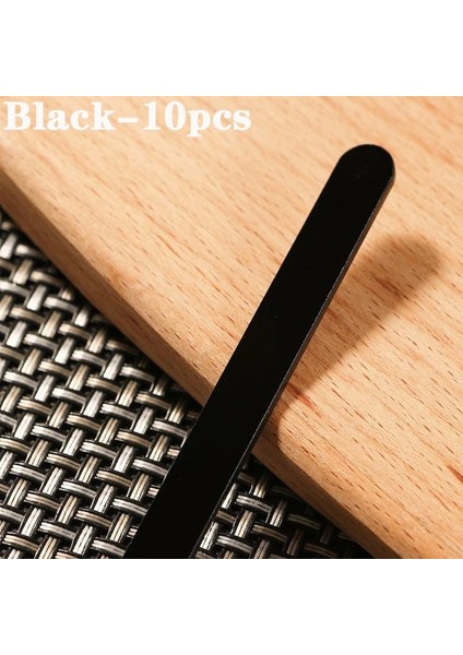 BLACK-10PCS 10 Adet Kullanımlık Dondurma Çubukları Akrilik Dondurma Çubukları Karıştırma Çubuğu Gıda Sınıfı Çikolata Lolipop Yapma Sopa Mutfak Aletleri (Yurt Dışından)