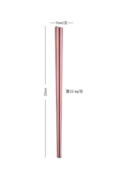 Gül Altın 23 cm 1 Çift Paslanmaz Çelik Çubuklar Taşınabilir Kaymaz Gıda Çubukları Sofra 23 cm Çin Çubuklarını Sofra Mutfak Aletleri (Yurt Dışından)