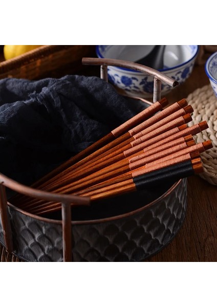 Siyah Dize 2 Çift Japon Ahşap Çubuklarını Çevre Dostu Doğal Ahşap Yeniden Kullanılabilir Çin Kore Suşi Çubuklarını Seti 22 cm 2/5 Çift (Yurt Dışından)