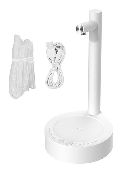 Beyaz 1800MAH 1 Hortum Otomatik Su Sebili Akıllı Masa Su Şişesi Pompası Tabanlı 1800/1200MA USB Şarjlı Elektrikli Namlulu Su Pompası (Yurt Dışından)