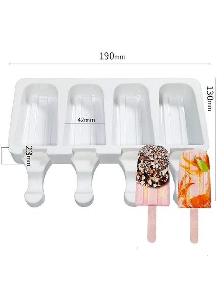 13 4/8 Hücre Yaz Buz Pop Maker Popsicle Kalıp Magnum Silikon Kalıp Silikon Dondurma Kalıp Buz Tepsisi Popsicle Kalıp Çikolata Aracı (Yurt Dışından)