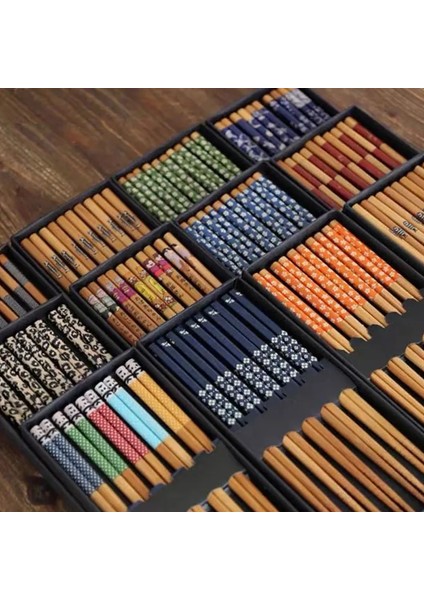 G--5 Çift 5 Çift Ev Bambu Yemek Çubukları Kaymaz Set Sofra Yemek Çubukları Çok Renkli Sevimli Yemek Çubukları Ahşap Yemek Çubukları Seti (Yurt Dışından) modelleri