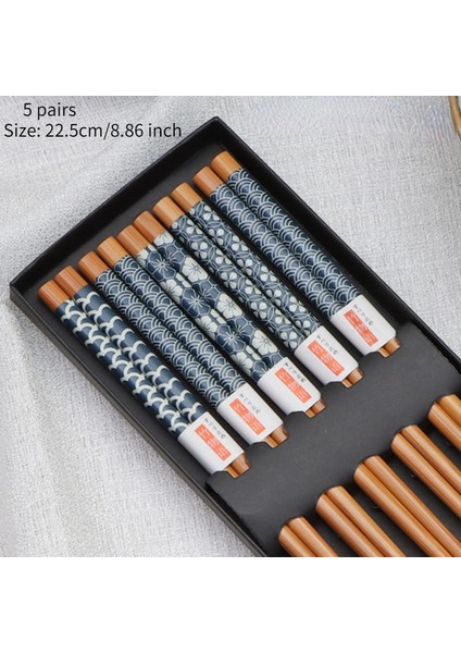 G--5 Çift 5 Çift Ev Bambu Yemek Çubukları Kaymaz Set Sofra Yemek Çubukları Çok Renkli Sevimli Yemek Çubukları Ahşap Yemek Çubukları Seti (Yurt Dışından) fırsatları